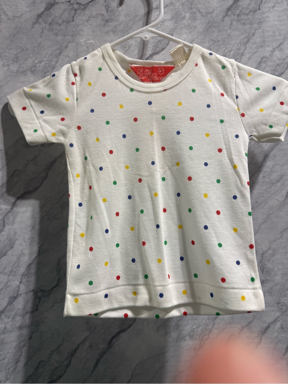 Vintage 1980s Girls All My Clothes 4T Polka Dot T-Shirt Made in Malaysia